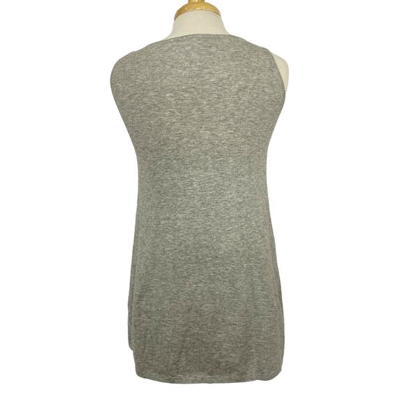 EILEEN FISHER Gray Cotton Cashmere Beaded Sleeveless Top Size XS #S1SCK Tank - Picture 2 of 8